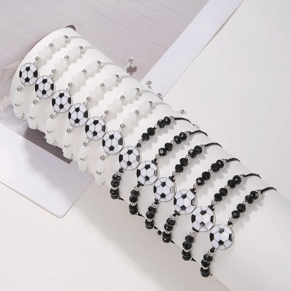 Handmade Knot 12Pcs/lot Cross Charms Knitted Bracelets Set For Women Braiding Adjustable Elastic Wristband Jewelry Accessories smile