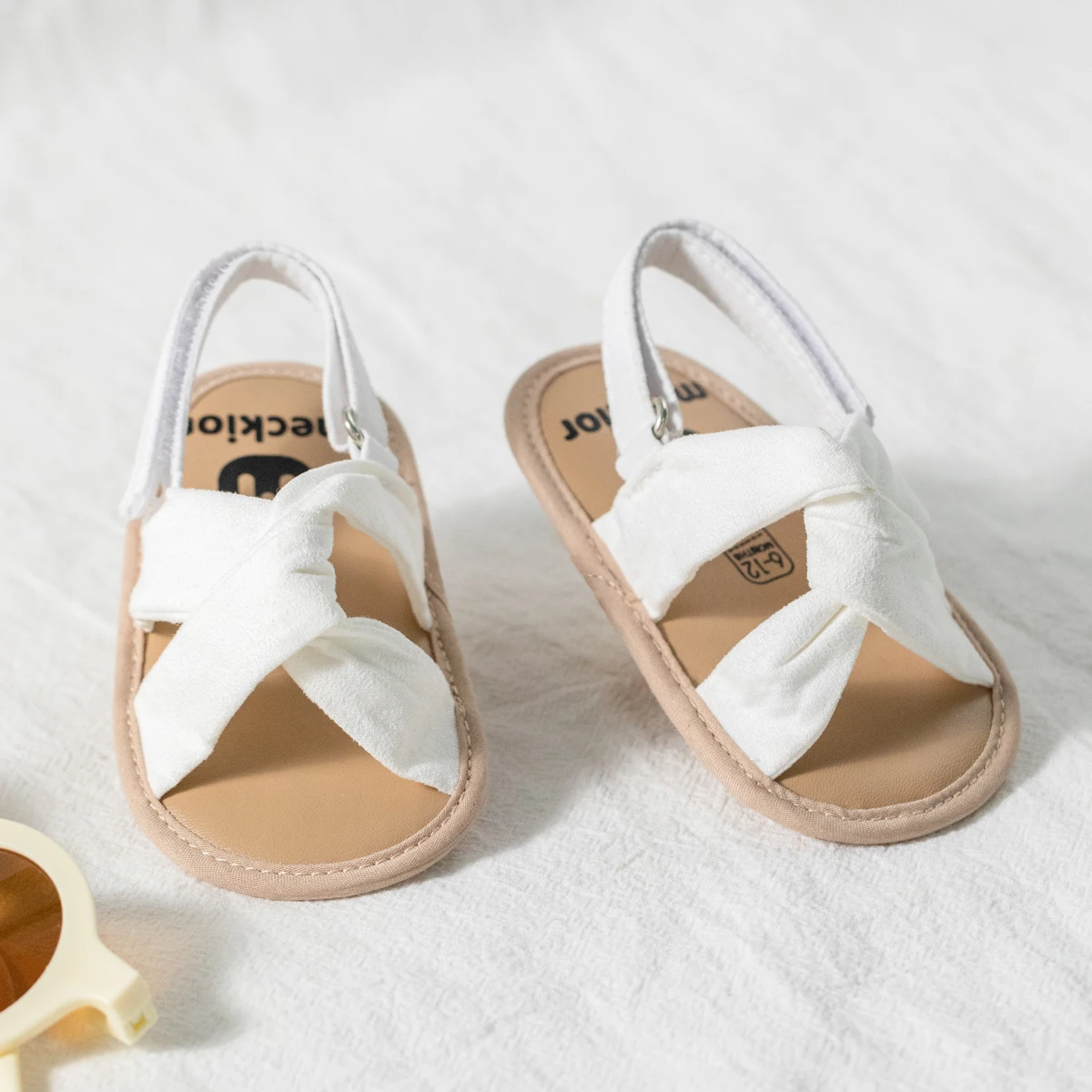 Summer Baby Infant Girl Sandals Princess Flat Anti-Slip Cotton Sole Light Weight Toddler Crib Shoes Newborn 2025 new Girl Canvas Sandals