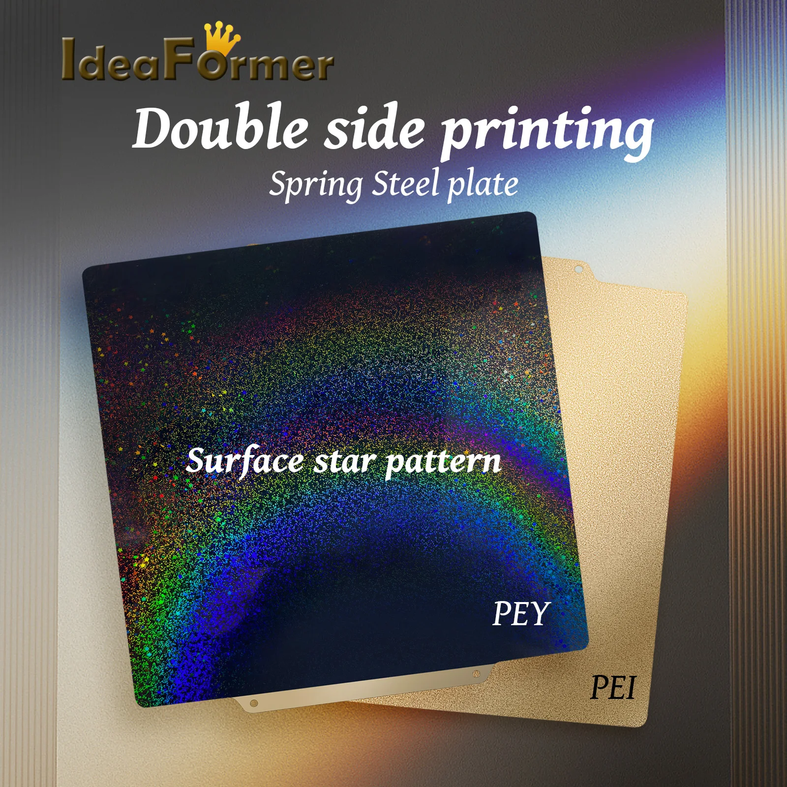 PEY 310x310mm Build Starry Plate Double Sided Spring Steel Sheet Magnetic PEI Sheet for CR10 Sidewinder x1 x2 Hotbed PEY Plate smile