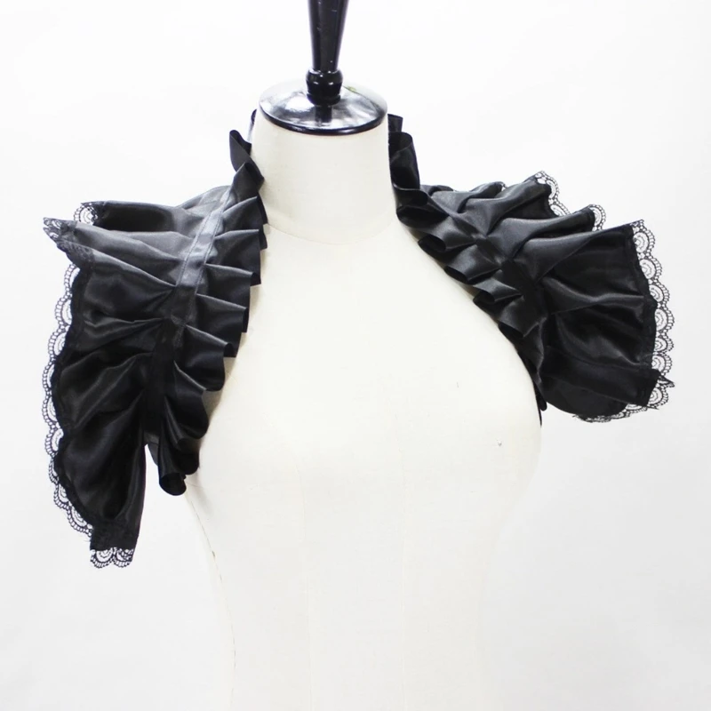 Ruffle Vintage Detachable Gothic Fake Collar Victorian ddmysmile Shrug Shawl Smile