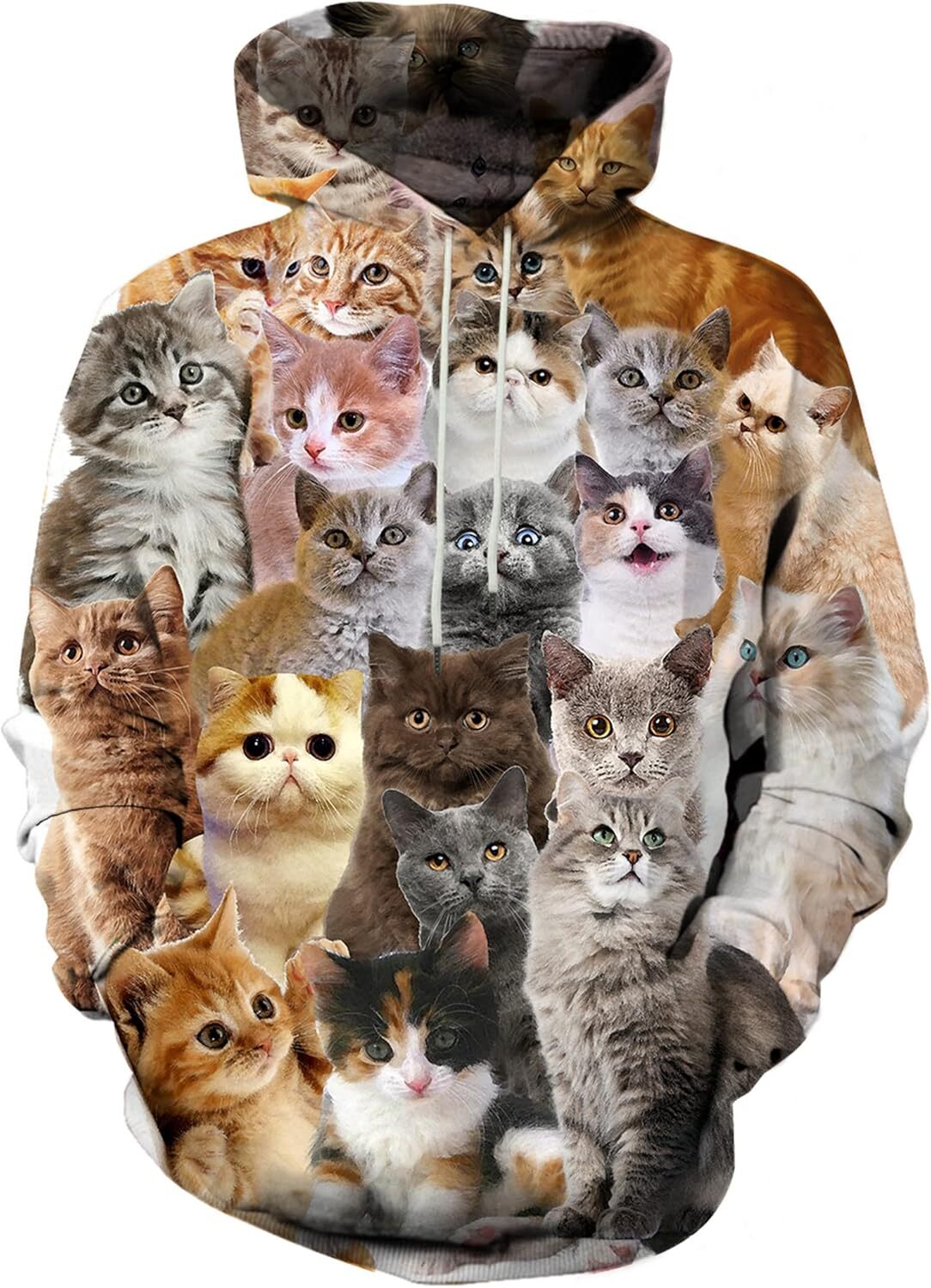 Hoodie for Mens Womens Unisex Adults 3D Printed Fashion Hoodies for Men Women Pullover Novelty Sweatshirts with Big Pockets Graphic cute cat