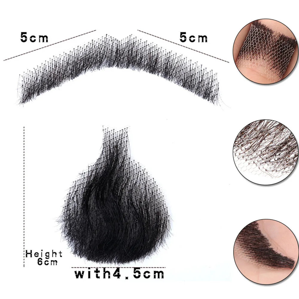 Beard Nep Fake Lace Beard For Men Mustache Hand Made Remy Human Hair Barba Falsa Cosplay Swiss Lace Invisible Beards SalonChat smile