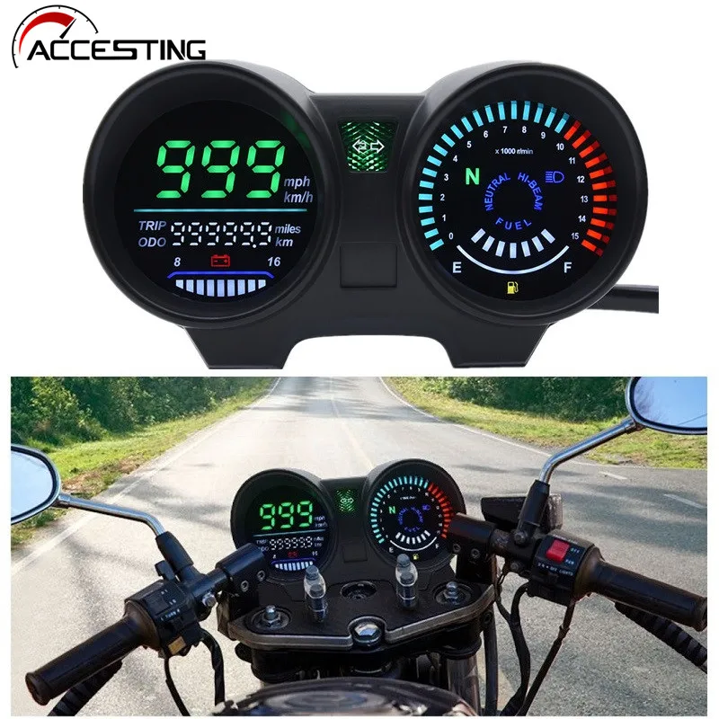 New LED RPM Meter Speedometer Digital Dashboard Electronics Panel For Motorcycle Brazil TITAN 150 Honda CG150 Fan150 2010 2012
