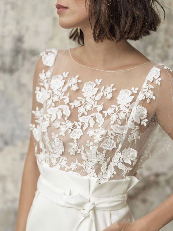White Ivory Lace Satin Dresses Summer Beach Bohemian Sheath Bridal Sheer Jewel Neck Backless Short Mini Bohemian Wedding Gowns Bc18513 6660311