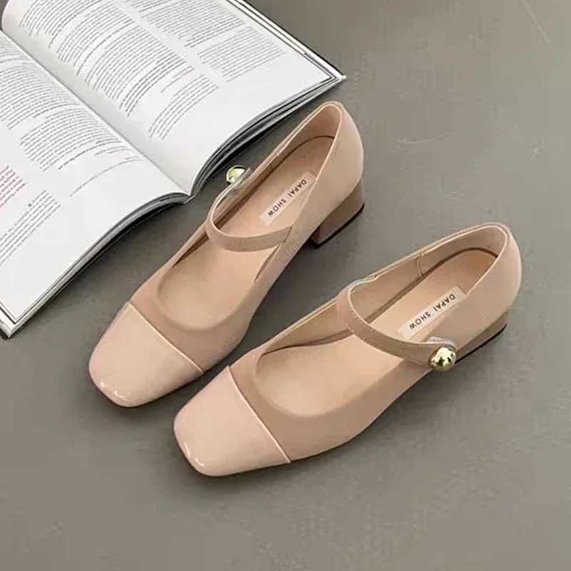 Square Toe Marie Janes High Heels Summer Womens Shallow Shoes 2024 New Designer Dress Shoes Elegant Pump Women Y241109
