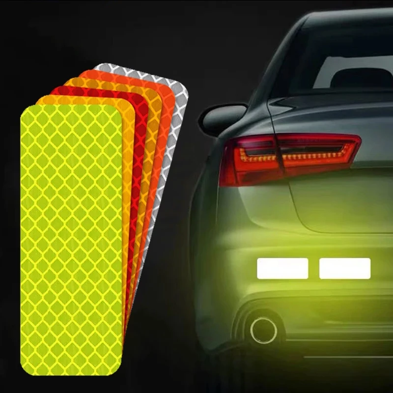 10pcs/set Car Bumper Reflective Safety Strip Stickers Car Reflective 2025 Sticker Reflective new Warning Safety Tape