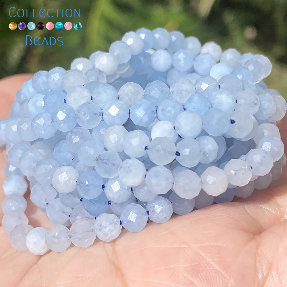 Natural Stone Beads 2 3 4mm Faceted Aquamarine Turquoises Aventurine Jades Beads For Jewelry Making DIY Bracelet Necklace 15''