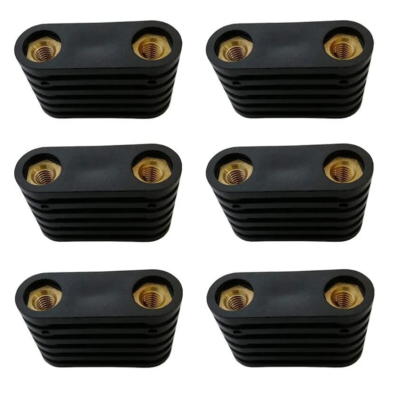 Black Plastic Windsurfing 6Pcs 2-Hole Footstrap Insert Windsurf Board Footstrap Replacement Surfboard Surfing Accessorie smile