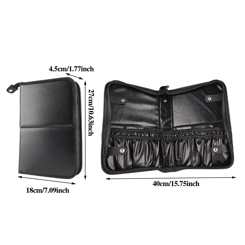 14/29 Holes Women's Cosmetic Brush Bag Travel Large Capacity Makeup Brushes Storage Bag Fold Portable Beauty Tools Pouch 2024