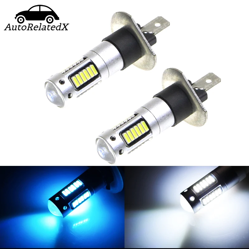Bulb 2Pcs ddmysmile H1 LED 30 4014Smd Car Fog Lights Driving Daytime Running Lamp DRL Automobiles Bulbs White Ice Blue 12V Smile