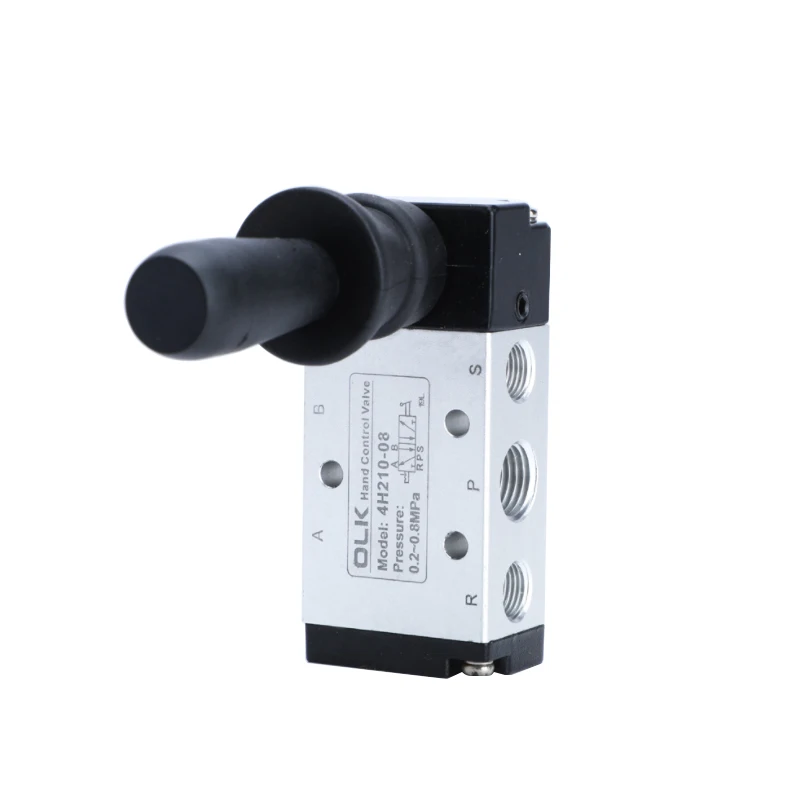 4H210-08 5/2 Way Hand Lever Operated Control Pneumatic Manual Valve With Muffler Silencer and Quick Fitting Select
