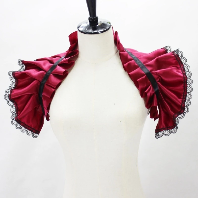 Ruffle Vintage Detachable Gothic Fake Collar Victorian ddmysmile Shrug Shawl Smile