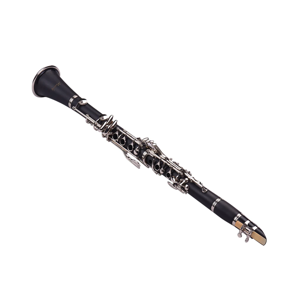 Muslady ABS 17-Key Clarinet Bb Flat with Carry Case Gloves Cleaning Cloth Screwdriver 10pcs Reed and Case Woodwind Instruments