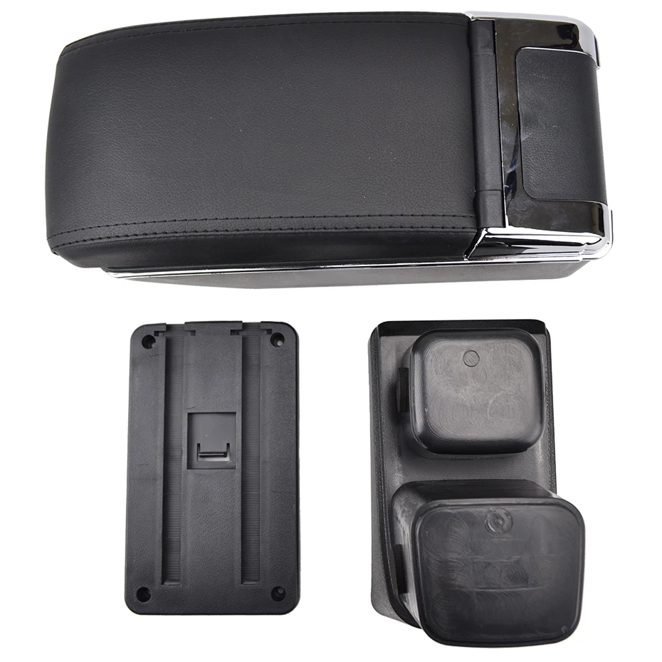 Box Center Storage Car Centre Console Leather Dual Layer Armrest Cup Holder For Honda Jazz Fit 2009-2013 2010 2011 2012 smile
