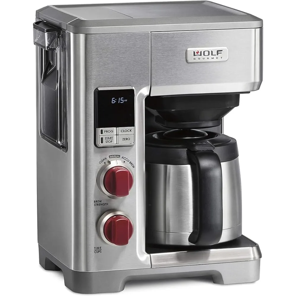 WOLF GOURMET Programmable Coffee Maker System with 10 Cup Thermal Carafe, Built-In Grounds Scale