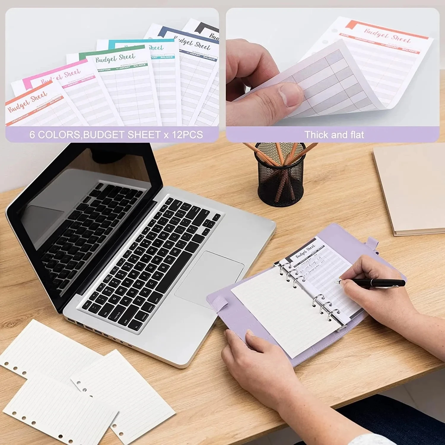 Binder 2023 Notebook Budget A6 Planner Cash Envelope Savings Money ddmysmile 6 Holes Binder For Financial A6 Loose-Leaf Notebook Housing Smile