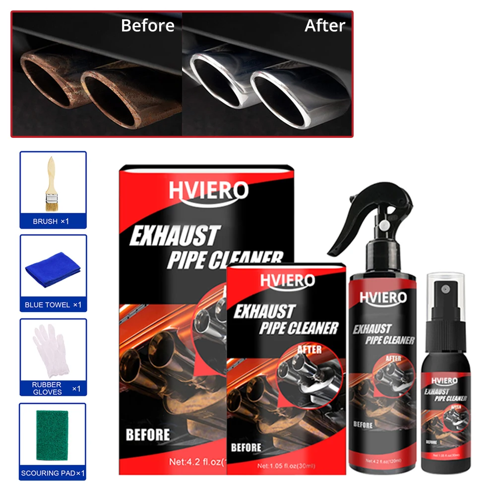 30ml 120ml Remover rust Car Exhaust Pipe Anti-Rust Spray Metal Surface Cleaner Multi-Purpose Maintenance with Sponge Brush clean