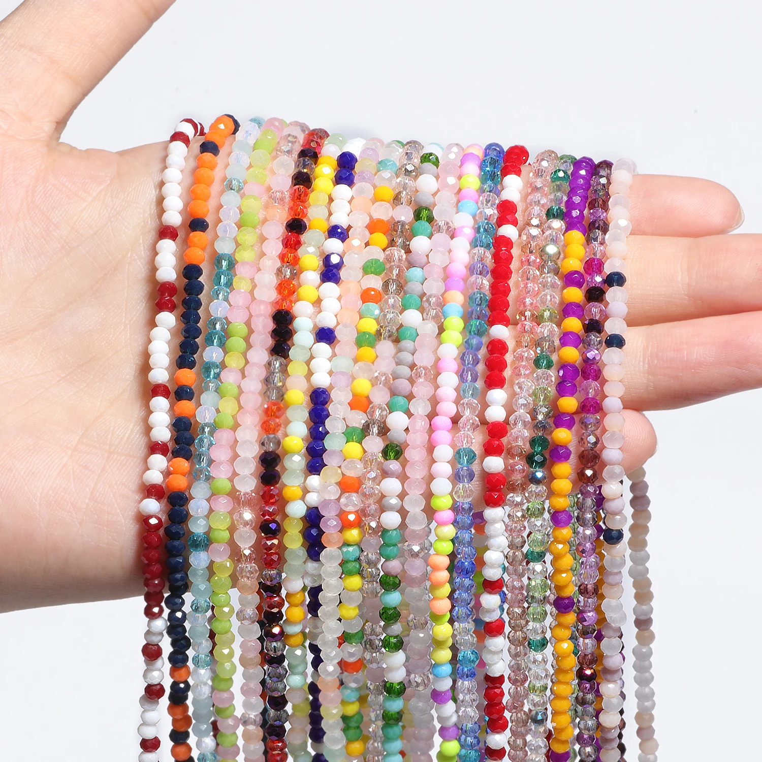 3mm Austria Faceted AB Colorful Mixed Crystal Bead Rondelle Tiny Waist Beads Charms Jewelry DIY Make Supply Accessory Wholesale