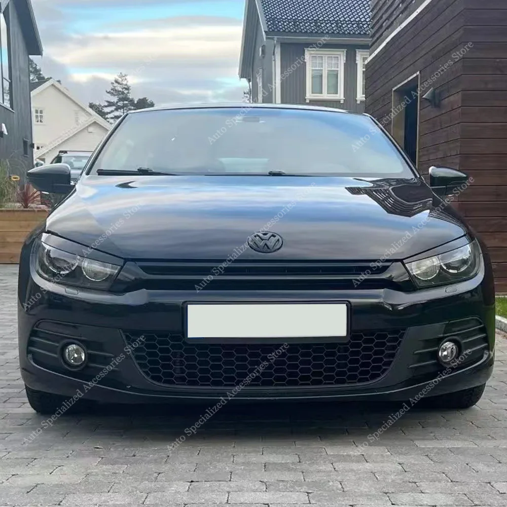 For VW Scirocco Gloss Evil Eyebrows Eyelids Scirocco MK3 MK3.5 137 138 Tsi Tdi Tfsi R BodyKit Headlight ABS 3D Sticker 2008-2017