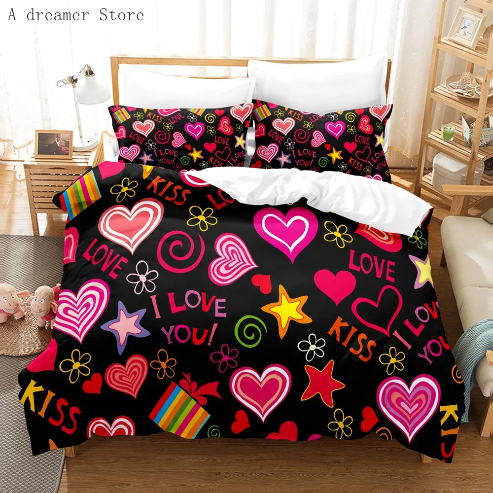 Cover Rose Floral Duvet Microfiber Romantic Theme Blossom Flowers Print Bedding Set Valentine's Day Gift Couple ddmysmile Comforter Cover Smile