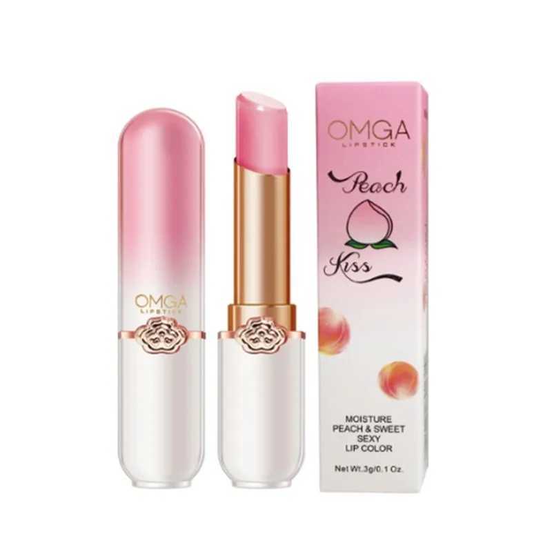 Peach Color Lip Balm Crystal Temperature Change Lipstick Girl Moisturizing LongLasting Lip Gloss Makeup Lip Care Repair CosmeticXJ241223