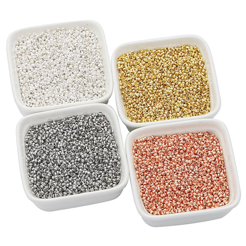 100Pcs 14K/18K/Platinum/Silver/Rose Gold Plating Brass Crimp Bead Caps Connectors For DIY Jewelry Finding Making Accessories