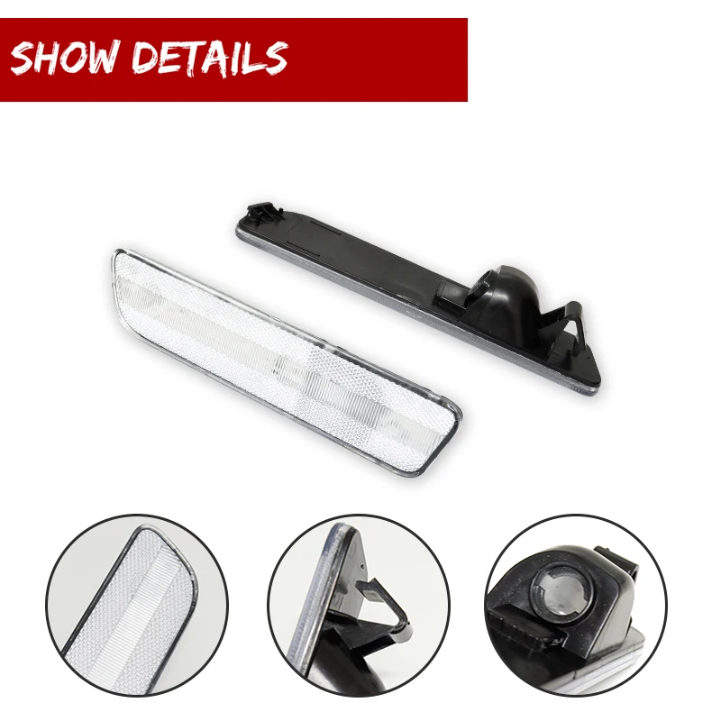 Smoked /Clear Lens Rear Bumper Side Marker Indicator Light Fender Flare Light Housings For 2005 2006 2007 2008 2009 Ford Mustang