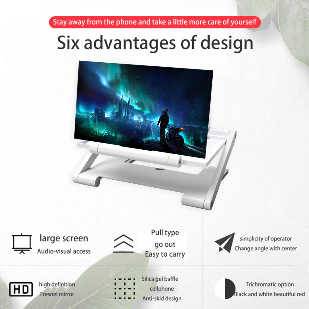Enlarged Mobile Magnifier Desk Foldable Holder Video Phone Screen Amplifier Stand