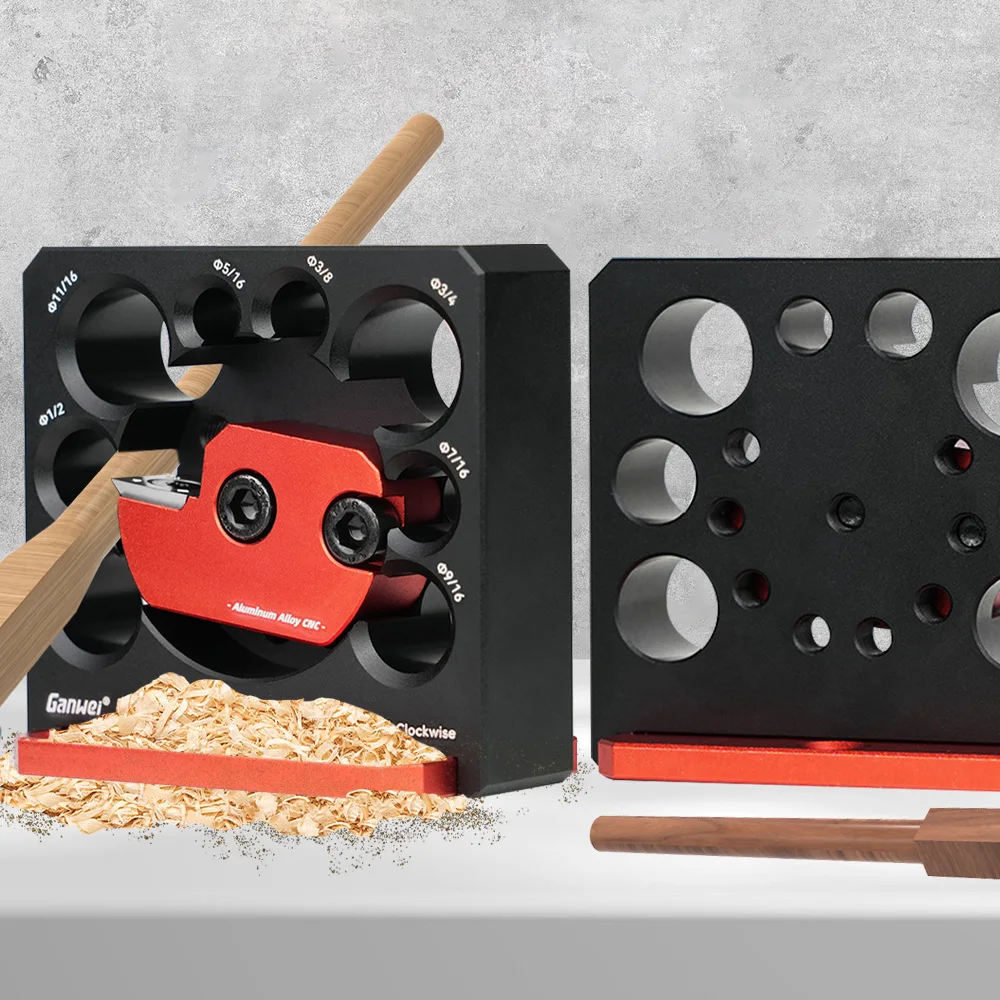 Dowel Maker Jig Kit 8 Holes w/ Carbide Blades -Metric and Inch Woodworking Electric Drill Milling Dowel Round Rod Auxiliary Tool
