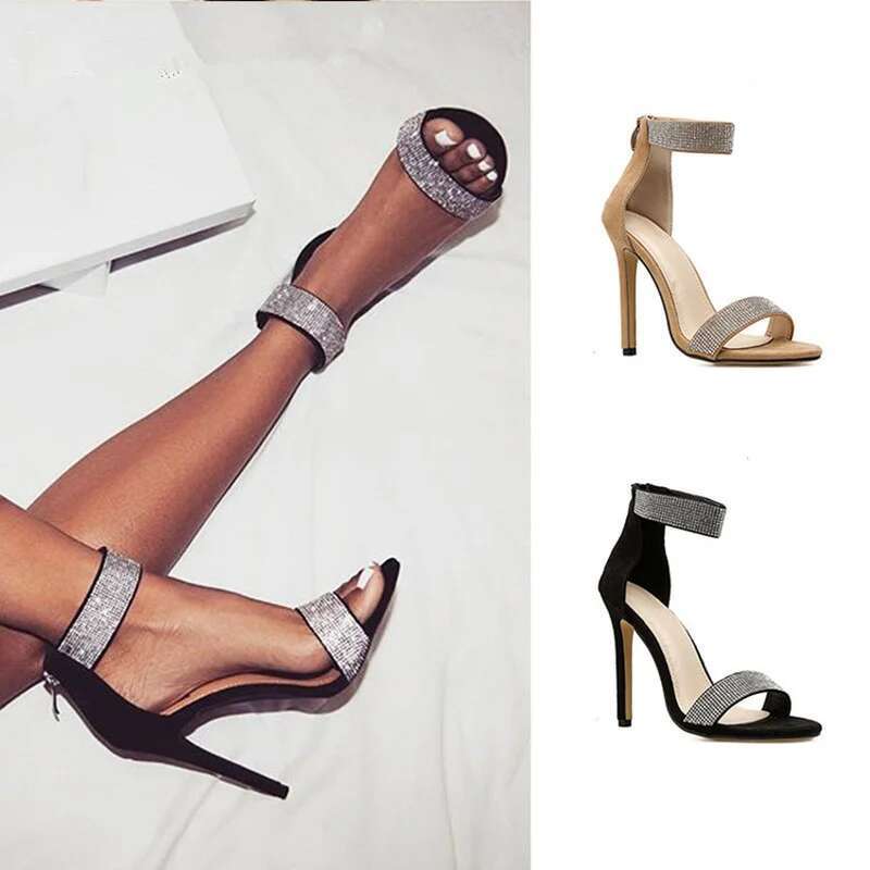 Ankle Strap Women Sandals 2025 Summer Fashion rhies Thin High Heels Gladiator Sandal Narrow Band Party Dress Pump Shoes