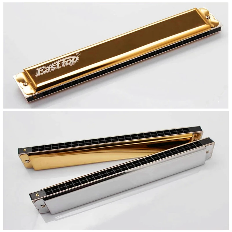 Easttop 24 Hole Tremolo Harmonica Key of C/D/E/F/G/A/B Harp Set Armonica Professional Woodwind music Instrument Gaita 2 colors