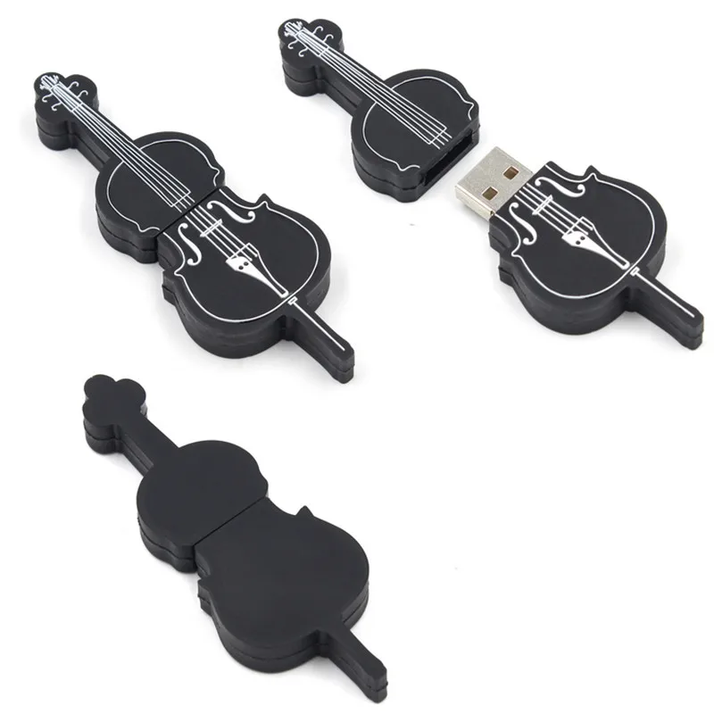 Hot sale Music Model USB flash drive Guitar Pen drive Violin Pendrive Cello Memory stick Beth U disk Free key chain 16GB 32G 64G