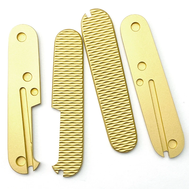 New Titanium Alloy 91mm Swiss Knife Handle Patch, Modified Checkered pattern TC4 Patch for 91mm Swiss Knife Handle Material