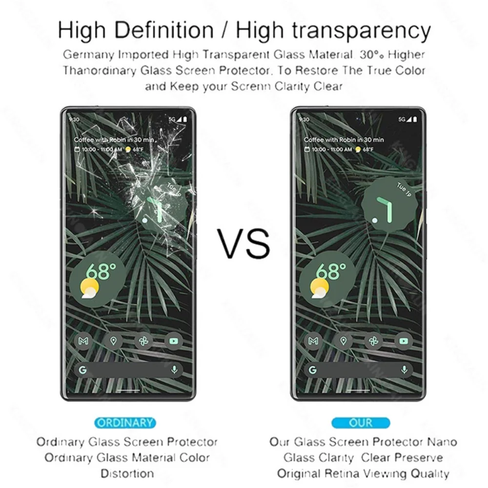 Camera Lens Protective Glass For Google Pixel 7 Pro 5G 9D Curved Tempered Glass Google Pixel 6A 6 Pro Screen Protector Film