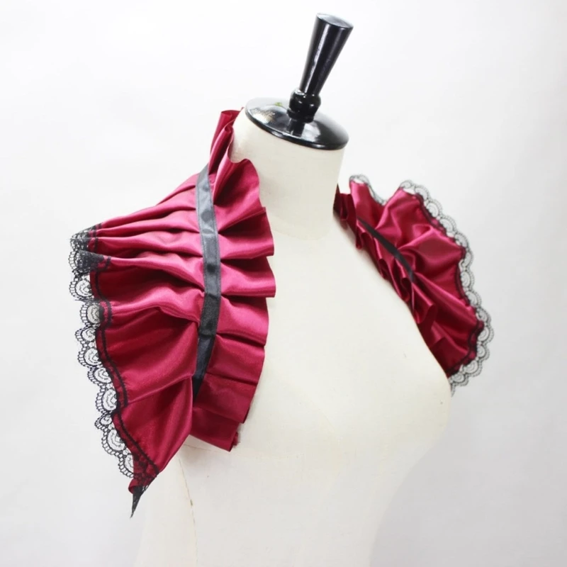 Ruffle Vintage Detachable Gothic Fake Collar Victorian ddmysmile Shrug Shawl Smile