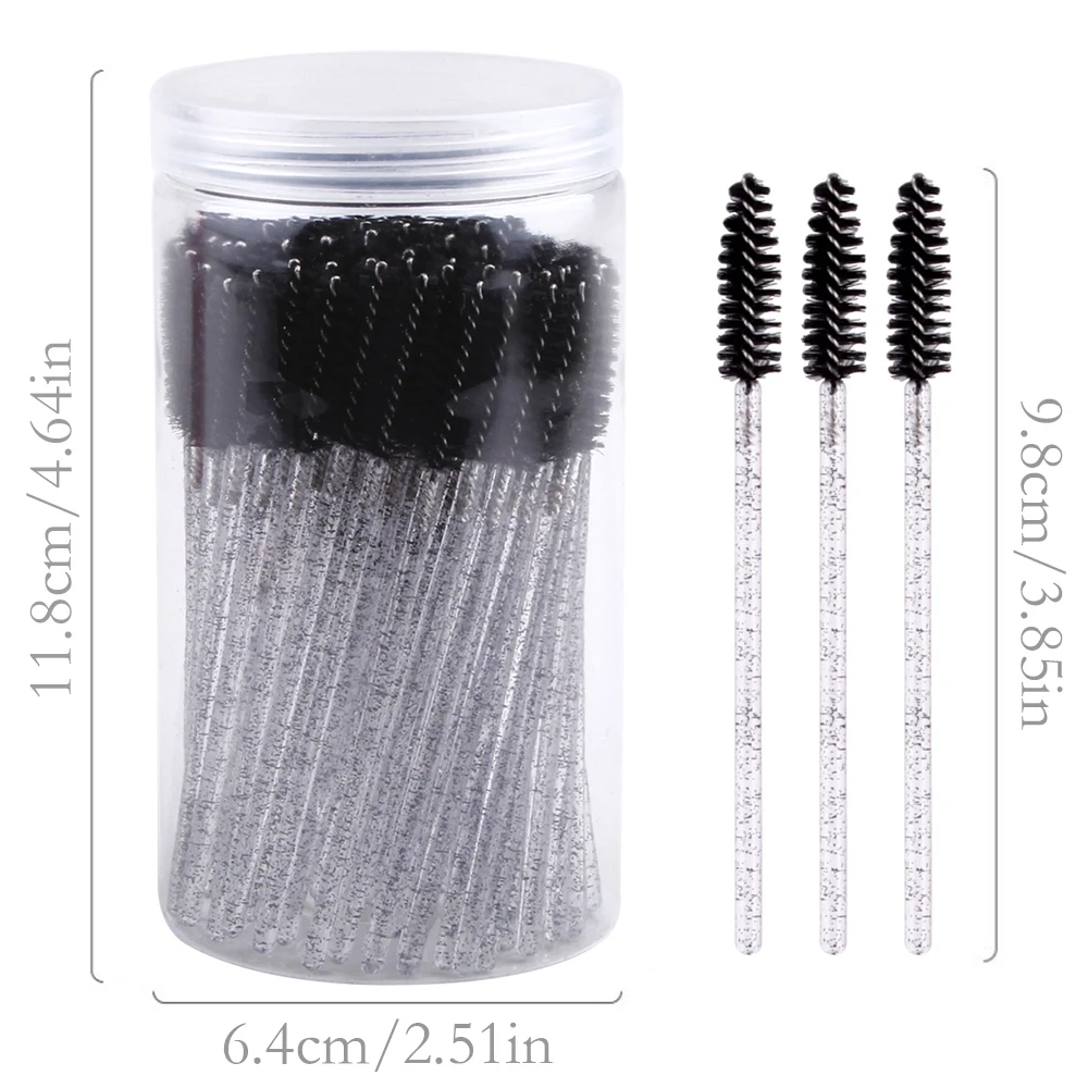 Brush Eyelash 100Pcs Crystal Disposable Eye Makeup Brushes Applicators Eyebrow Spoolie Cosmetics Mascara Wands Lash Extension smile