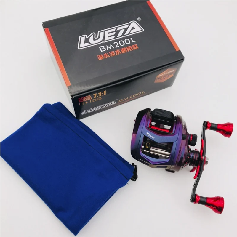 17kg Drag Power TEASER Gear Ratio 7.1:1 Aluminum Metal 11+1BB Metal Spool Trolling Drum Trolling Jigging Sea Boat Fishing Reels smile 11+1BB