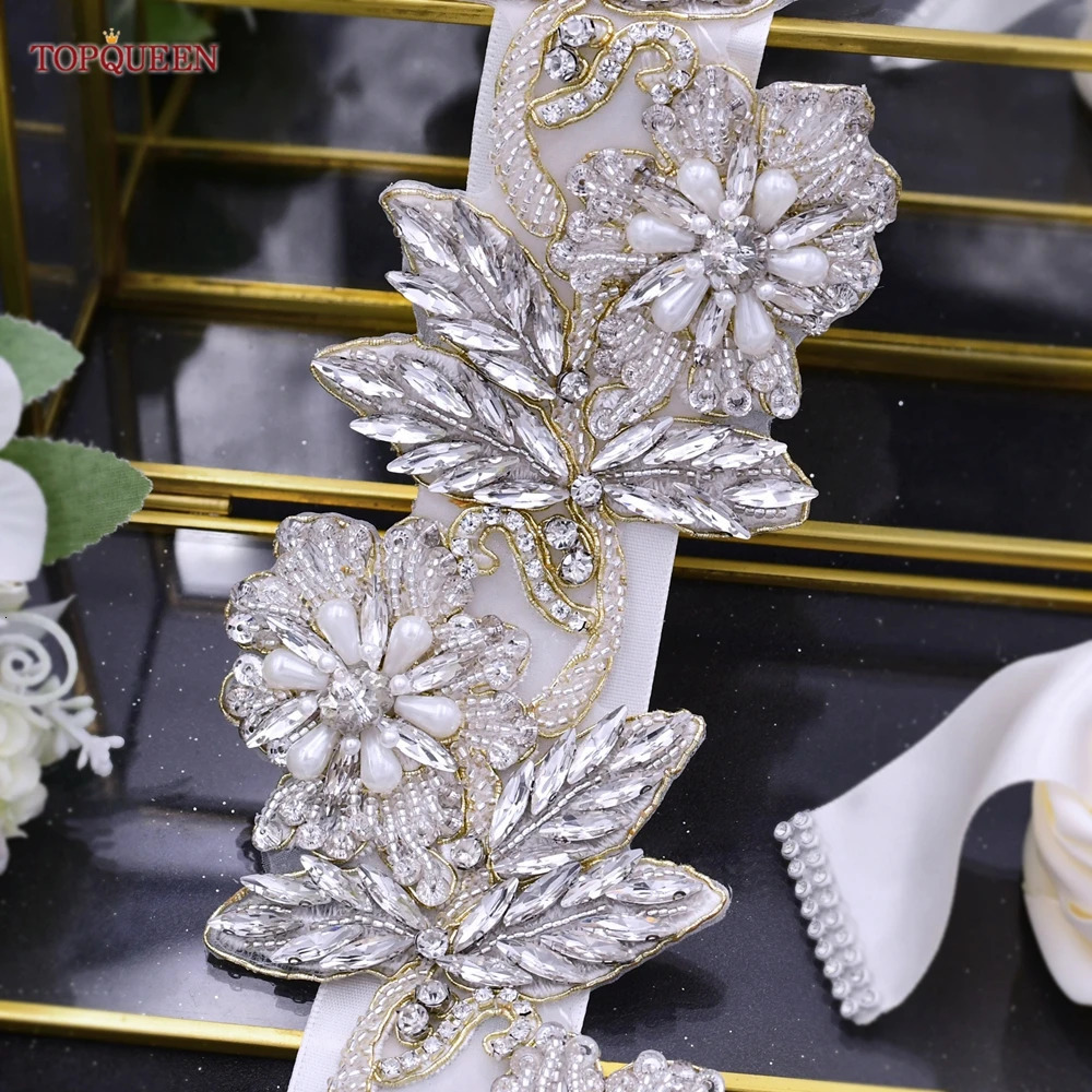 TOPQUEEN Bridal Belt Womens Water Diamond Belt Plus Size Tight Belt Jewelry Belt for Formal Dresses Crystal Wedding Belt S427 241108