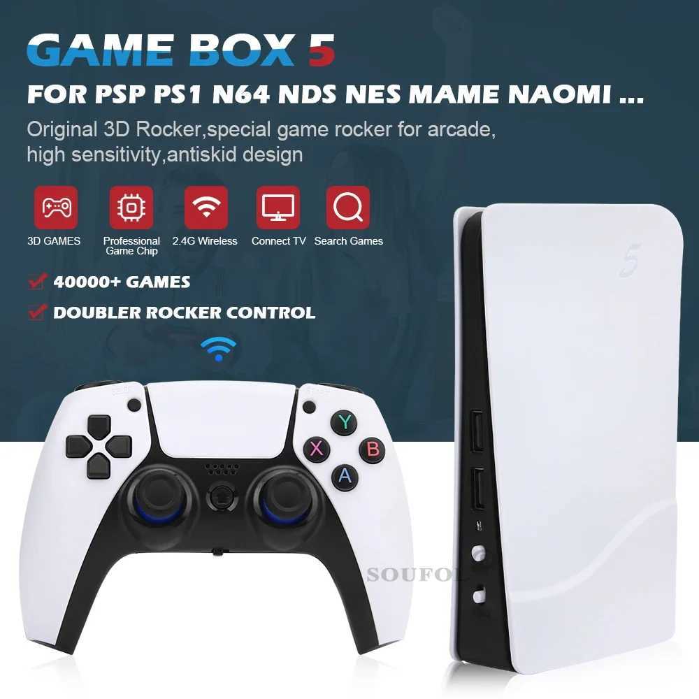 GB5-P5 New Video Game Console 64GB/128GB 40000 Games HD TV Game Box 5 PS1/PPSPP/MAME Arcade Game Stick Two Game Boards Y241109