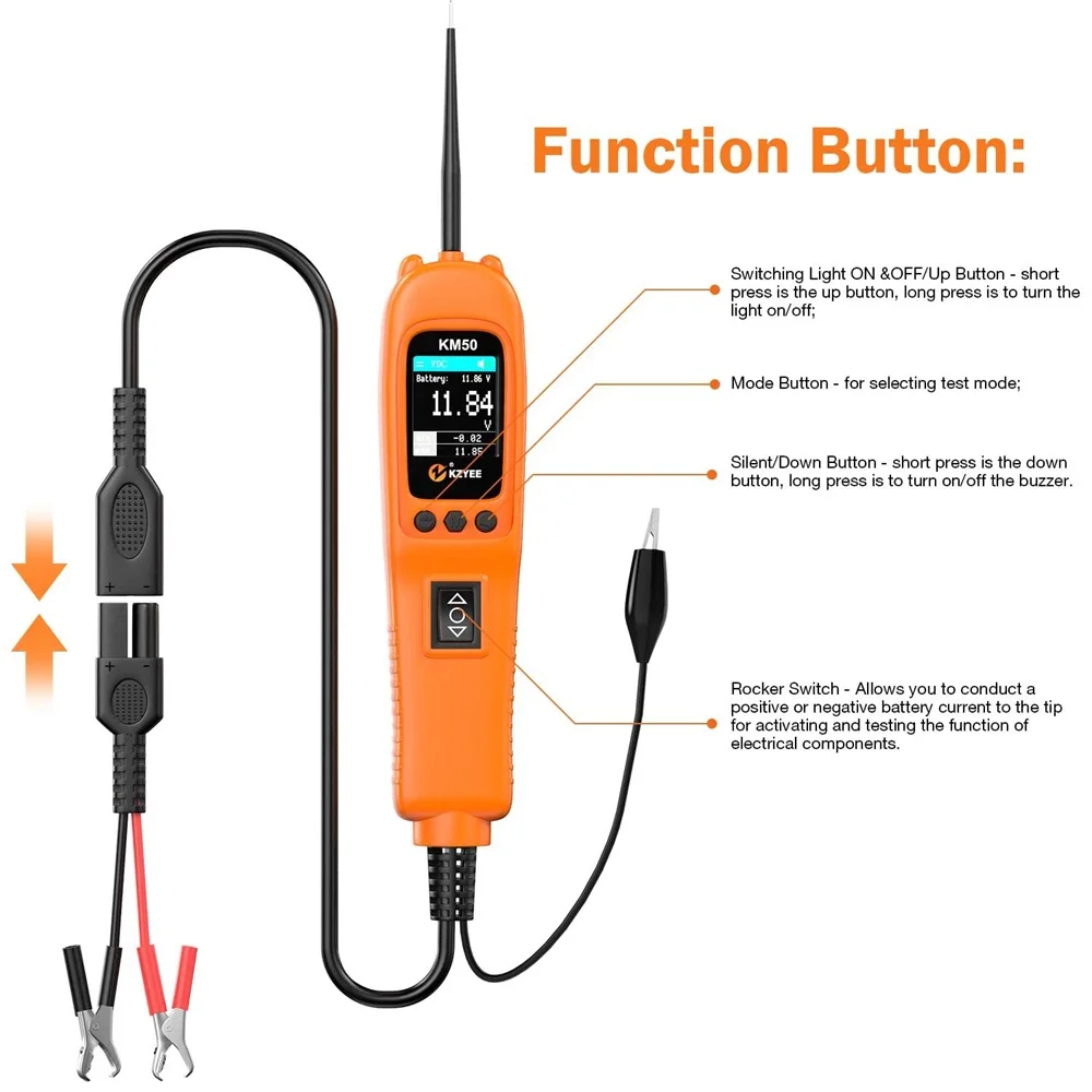 Car Power Scan Km50 Electric Circuit Tester Automotive Tools Car Multi Meter Circuit Diagnostic ddmysmile Tool PK Ps100 Os2600 Yd208 Smile