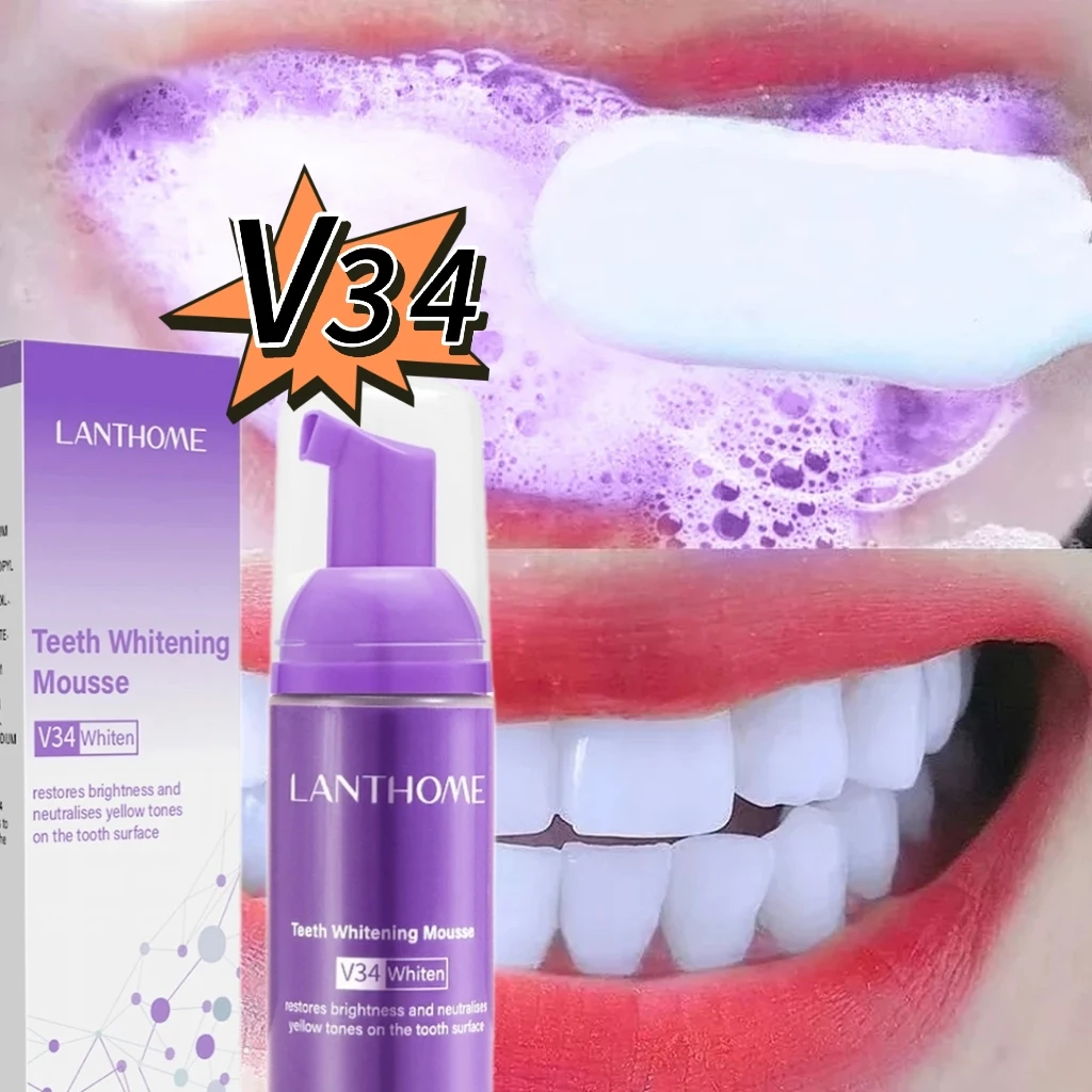 V34 Mousse Toothpaste Effectively Cleans Whitens Teeth Powerfully Removes Calculus Toothpaste Teeth Yellow Refreshes Breath