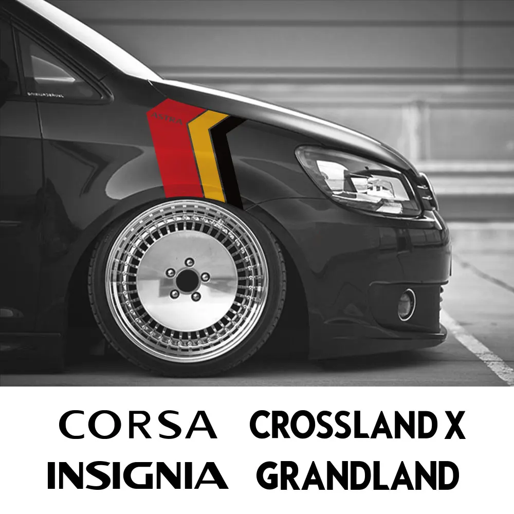 3 Color Car 2Pcs Stickers For Opel Astra ddmysmile Corsa Insignia Opc Vectra Zafira Grandland Meriva Mokka Crossland X Auto Accessories Smile