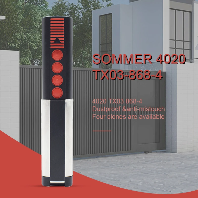 Sommer garage new door remote control 4 buttons, 4020 2025 TX03 868-4
