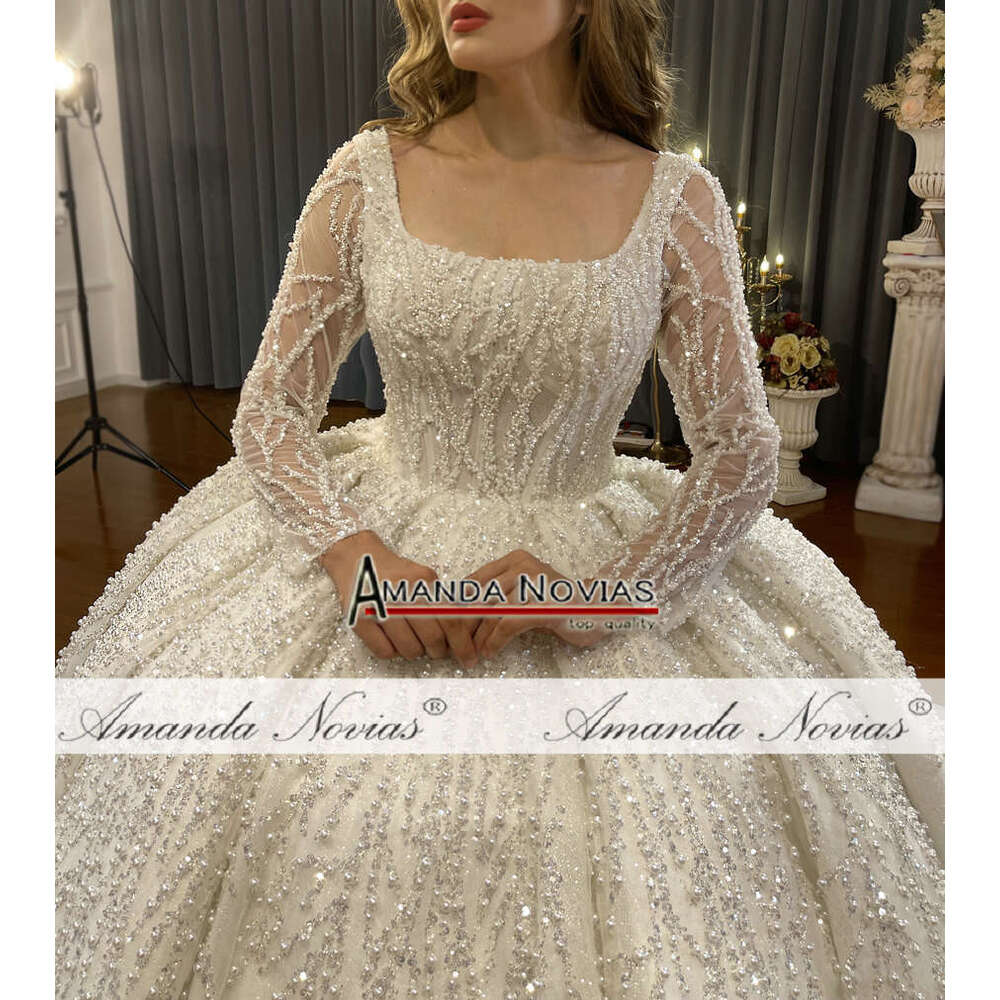 Customized NS Long Sleeve Beaded Wedding Dress 6660311