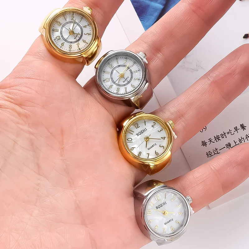 Couple for 2022 Watches Women Men Ring Watch Round Dial Arabic Numerals Analog Quartz Ring Watches Ladies Finger Ring Watch Gift smile