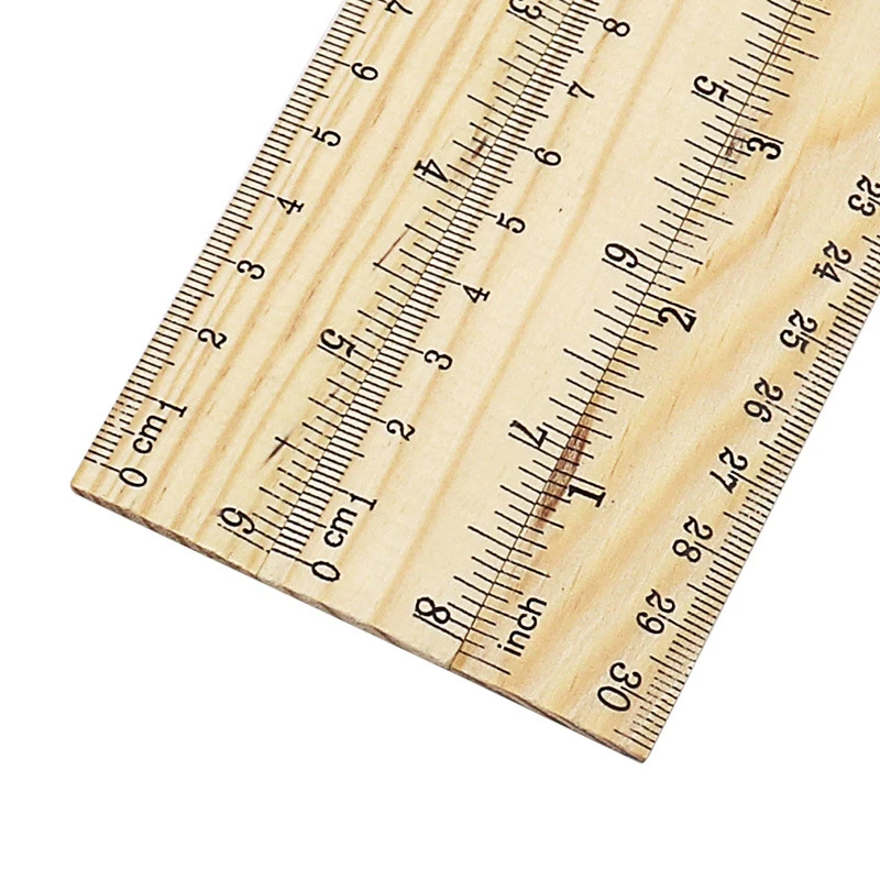 / 15cm / 20cm 30cm Wooden Ruler Drawing Gift Double Sided Ruler Stationery School Supplies Office Measuring Tool Straight Rulers smile / /