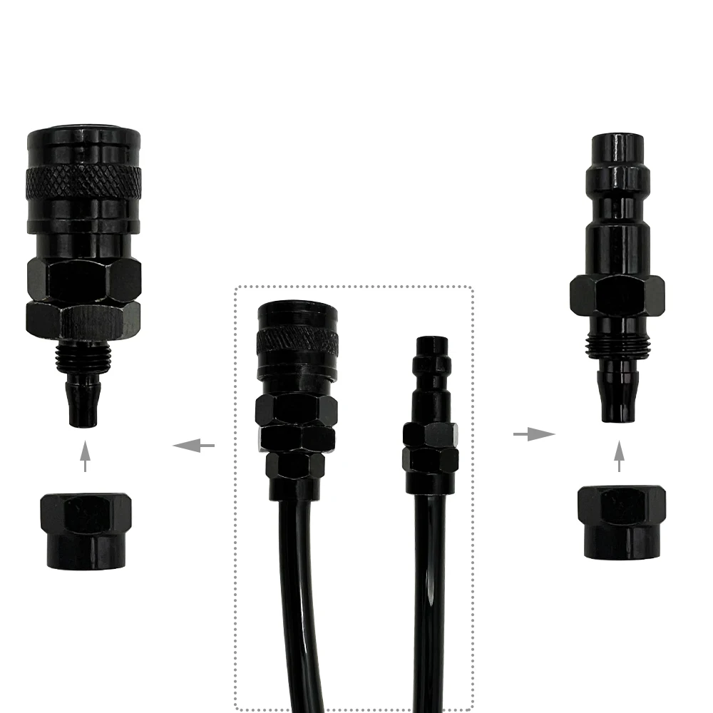 New HPA (US Foster) 23-2 Male / 2302 Female Quick Disconnect QD Push-In Plug Fitting to 6MM - 6.35MM OD Hose For Pneumatic Tools
