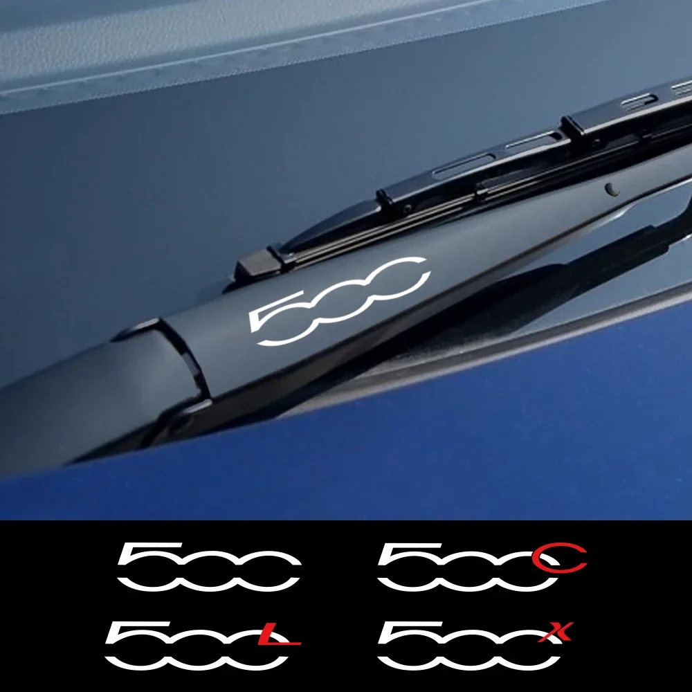 4PCS 2025 Car new Window Wiper Sticker For Fiat 500 500C 2012 500X 500L Abarth 695 Reflective Auto Sport Decor Decal Tuning Accessories
