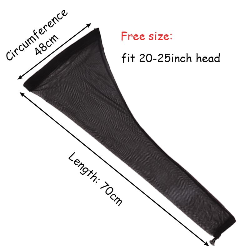 70cm Mesh Sleeve For Hair Weave Fabric Hair Net With Elastic Band For Bun Black Wig Cap For Topknot Hair Accessory For Long Hair