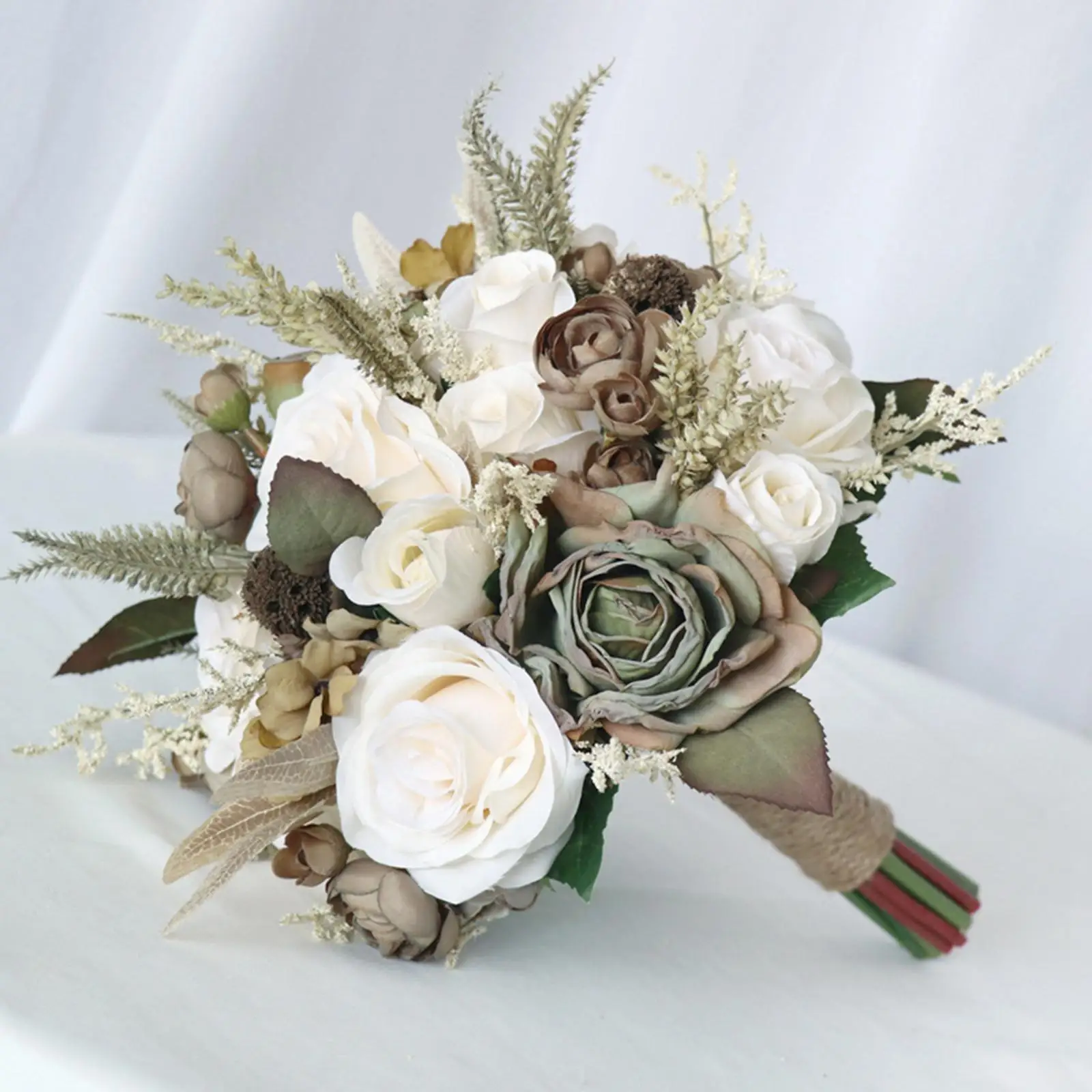 2025 Artificial Silk Flowers new Wedding Bride Bouquet Photo Props Bride Hands Holding Bouquet for Home Wedding Christmas Decor Bedroom